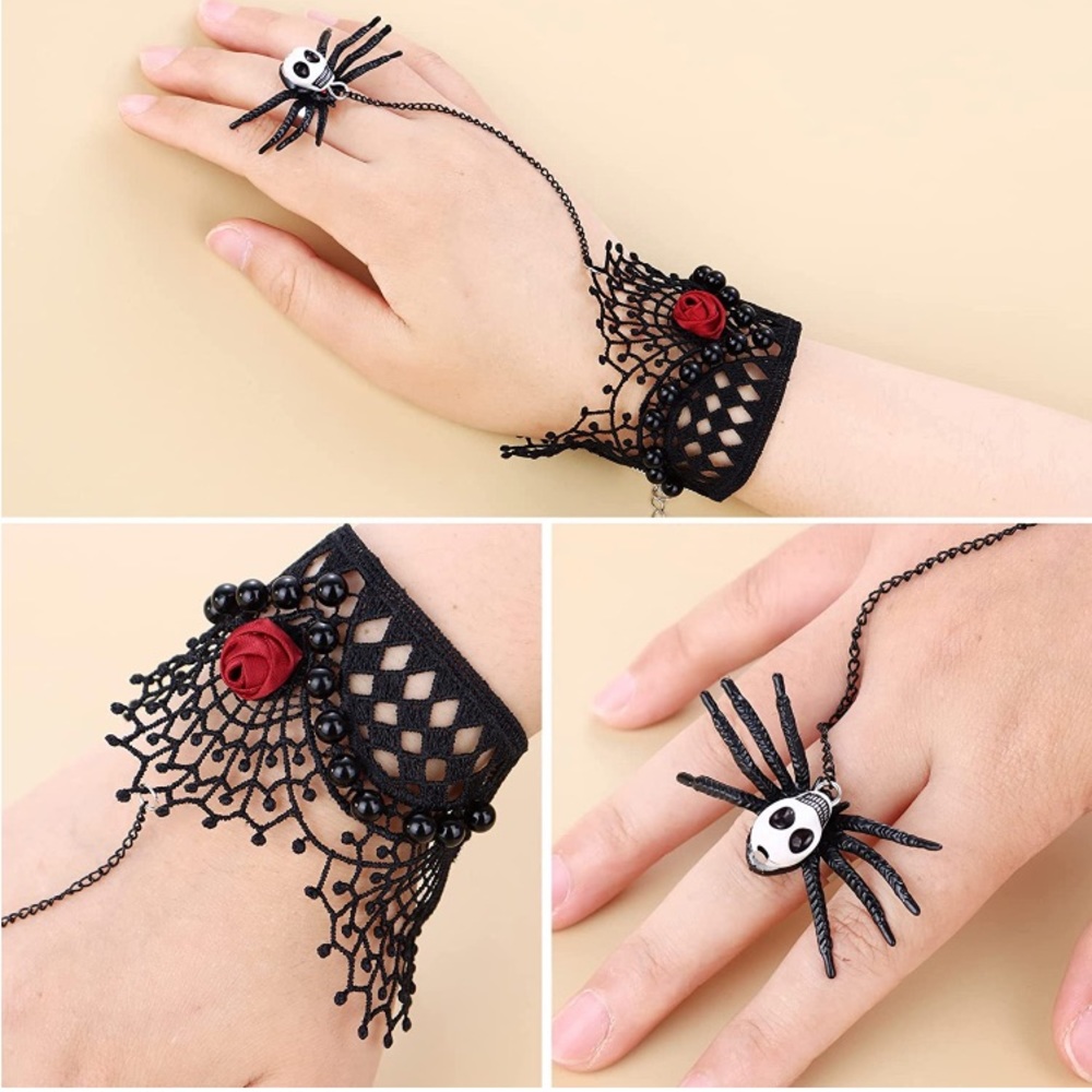 Gothic Lace Masquerade Ring w/Bracelet